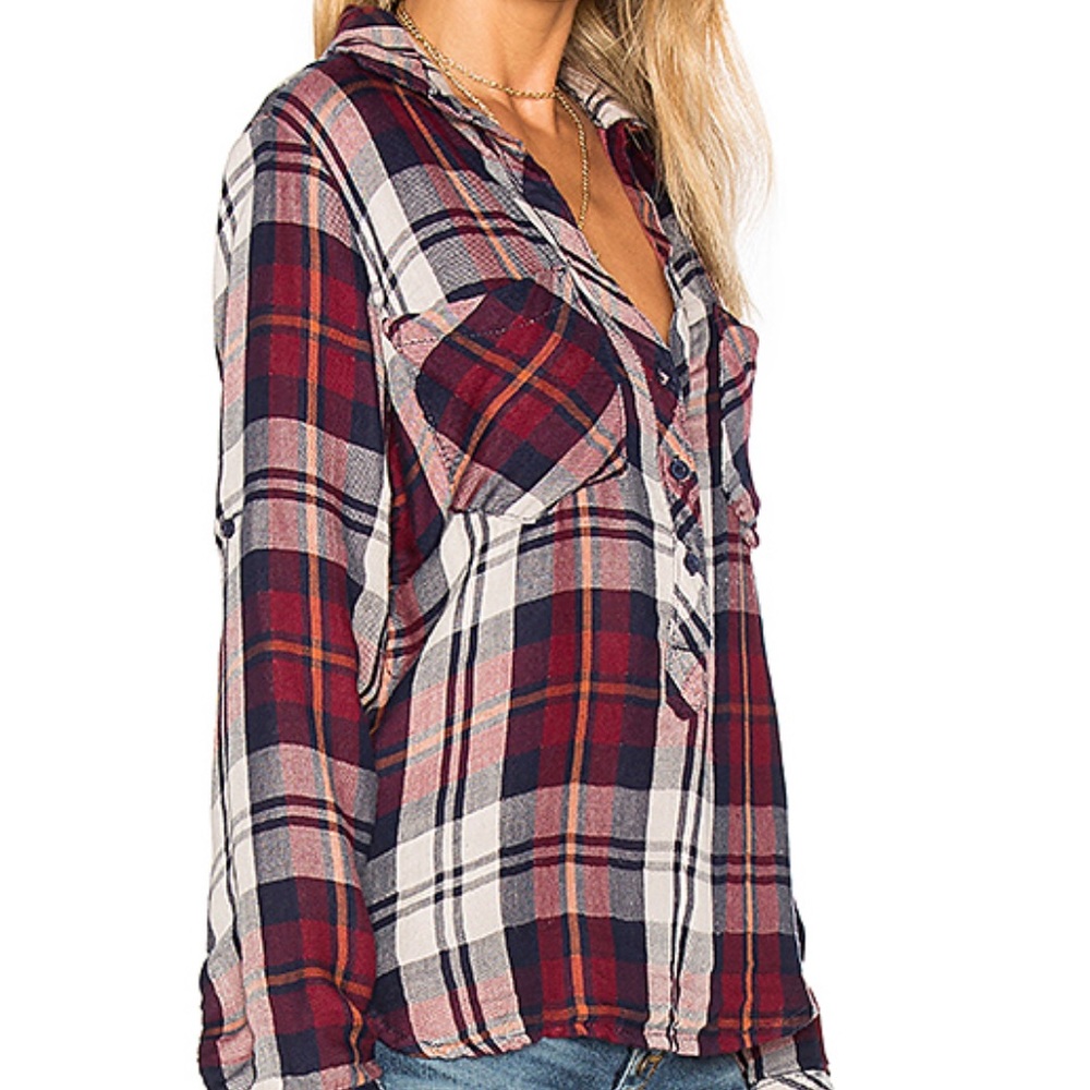 Pullover Plaid Button Down Shirt - image 3